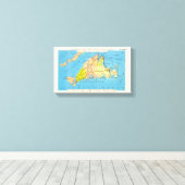 マーサのブドウ畑の自動地図 キャンバスプリント (インサイチュ (ウッドフロア))