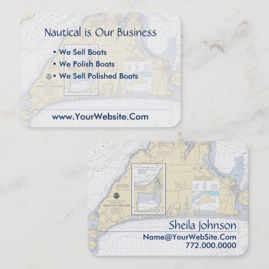 マーサのブドウ航海の園のチャート 名刺 (正面/裏面)