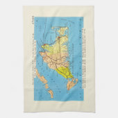 マーサのヴィネヤードアイランドのオート地図 キッチンタオル (縦)