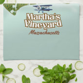 マーサのヴィンヤード・マサチューセッツ旅行ポスター キッチンタオル (折り畳み)