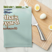 マーサのヴィンヤード・マサチューセッツ旅行ポスター キッチンタオル (四つ折り)