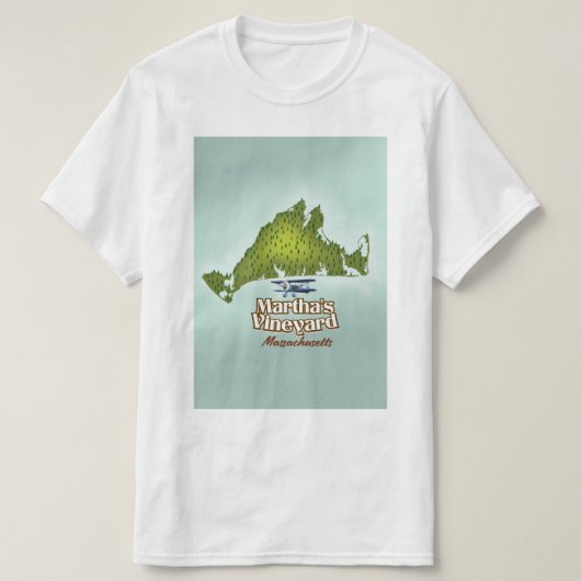 マーサのヴィンヤード・マサチューセッツ旅行ポスター Tシャツ (デザイン正面)