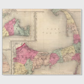 マーサの葡萄園·ナンタケット地図(1871年) ラッピングペーパー (フラット)