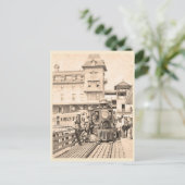 マーサのVineyard鉄道と列車のヴィンテージ写真 ポストカード (スタンド正面)