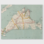 マーサのVineyard (1917年)のヴィンテージの地図 ラッピングペーパー (フラット)