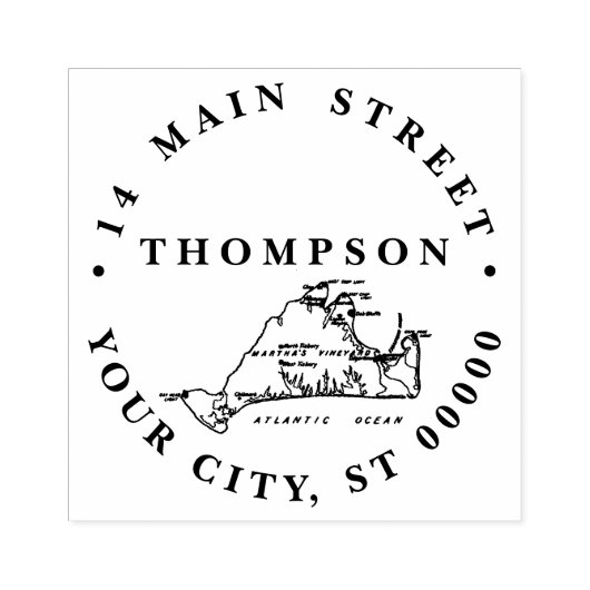 マーサズヴィネヤードオールドマップ#1名前差出人住所 ラバースタンプ (インプリント)