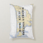 マーサズヴィネヤードチャート航海のテーマ アクセントクッション (正面(垂直))