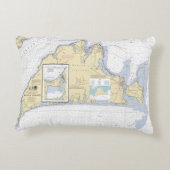 マーサズヴィネヤードチャート航海のテーマ アクセントクッション (裏面)