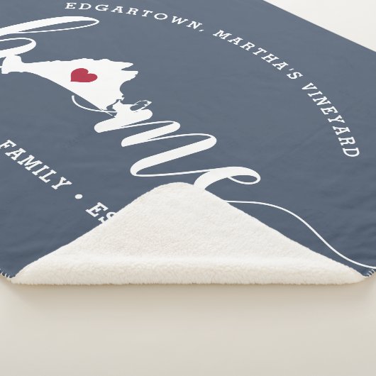 マーサズヴィネヤードホームタウンパーソナライズされた シェルパブランケット (3/4)