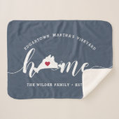 マーサズヴィネヤードホームタウンパーソナライズされた シェルパブランケット (正面(横))