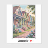 マーサズヴィネヤードマサチューセッツイラストレーションレトロ シール (シート)