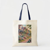 マーサズヴィネヤードマサチューセッツイラストレーションレトロ トートバッグ (正面)