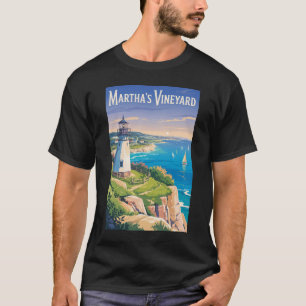 マーサズヴィネヤードマサチューセッツ州ライトハウストラベル Tシャツ
