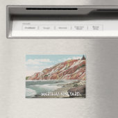 マーサズヴィネヤードヴィンテージシーンとビーチ マグネット (インサイチュ (食洗機))