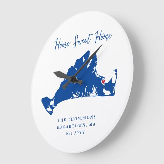 マーサズヴィネヤード引っ越し祝いパーティーギフトエドガータウン ラージ壁時計 (傾斜)