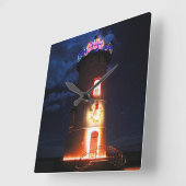 マーサズヴィネヤードMAエドガータウンハーバーライトハウス スクエア壁時計 (傾斜)