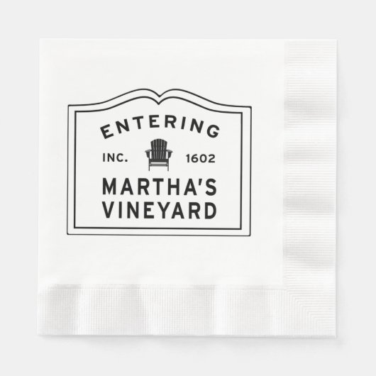 マーサズヴィンヤードアディロンダックチェアナプキンス 縁ありランチョンナプキン (正面)