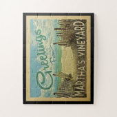マーサズヴィンヤードビーチヴィンテージトラベル ジグソーパズル (縦)