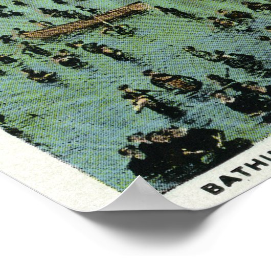 マーサズヴィンヤード、ビーチの空中表示 ポスター (角)