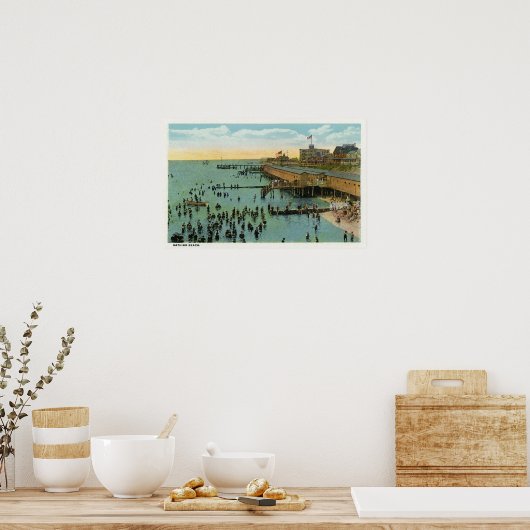 マーサズヴィンヤード、ビーチの空中表示 ポスター (キッチン)