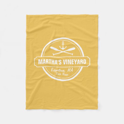 マーサズヴィンヤードMAカスタムいかり フリースブランケット (正面)