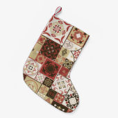 マーサラ茶色ベージュスタイルMoroccのタイルPATTERN スモールクリスマスストッキング (正面 (吊り時))