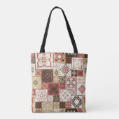 マーサラ茶色ベージュスタイルMoroccのタイルPATTERN トートバッグ (裏面)