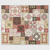 マーサラ茶色ベージュスタイルMoroccのタイルPATTERN ラッピングペーパー (フラット)