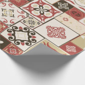 マーサラ茶色ベージュスタイルMoroccのタイルPATTERN ラッピングペーパー (角)