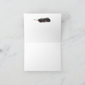 マーサラ、ブルゴーニュ、赤、白いバラのボホありがとう サンキューカード (内部)