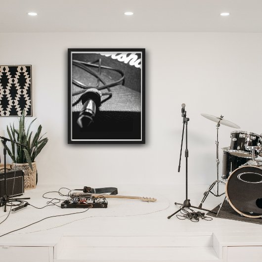 マーシャルアンプ&ジャックリード(B&W版) ポスター