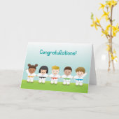 マーシャルアーツワールドキッズおめでとうカード カード (黄色い花)