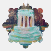 マーシャルミシガンブルックスメモリアル噴水観光客 オーナメントカード (裏面)