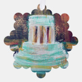 マーシャルミシガンブルックスメモリアル噴水観光客 オーナメントカード (正面)