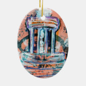 マーシャルミシガンブルックスメモリアル噴水観光客 セラミックオーナメント (裏面)