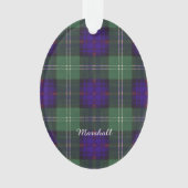 マーシャル一族の格子縞のスコットランドのキルトのタータンチェック オーナメント (正面)