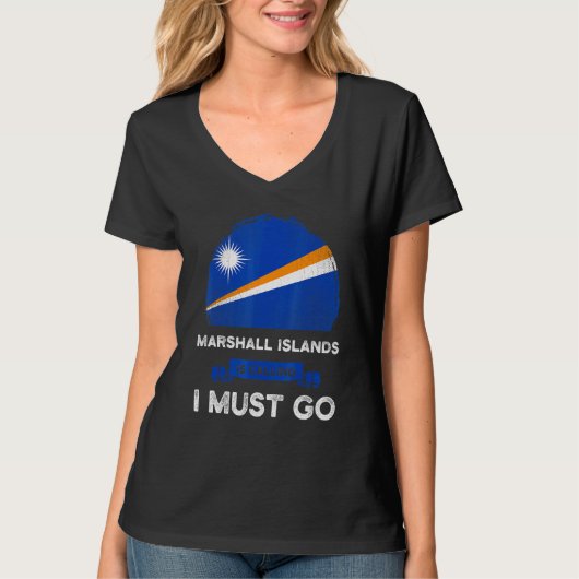 マーシャル諸島はマーシャル行かないと呼んでいる Tシャツ (正面)