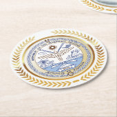 マーシャル諸島シール ラウンドペーパーコースター (アングル)