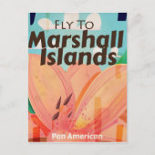 マーシャル諸島ヴィンテージ旅行ポスター ポストカード (正面)