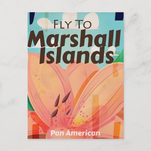 マーシャル諸島ヴィンテージ旅行ポスター ポストカード (正面)
