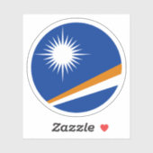 マーシャル諸島国旗のラウンドステッカー シール (シート)