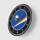 マーシャル諸島国旗エレガント ラウンド壁時計 (傾斜)