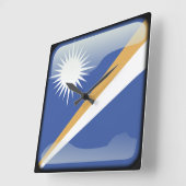 マーシャル諸島国旗 スクエア壁時計 (傾斜)