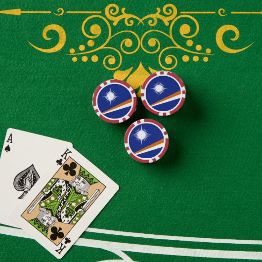 マーシャル諸島国旗 ポーカーチップ (ポーカーテーブル (スタック))