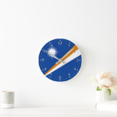 マーシャル諸島国旗 ラウンド壁時計 (ホーム)