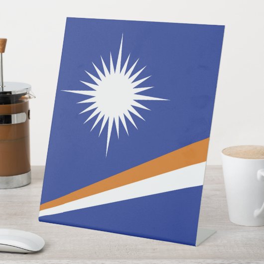 マーシャル諸島国旗 台座サイン (インサイチュ)