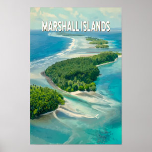 マーシャル諸島 イラスト 旅行 アート ビンテージ ポスター