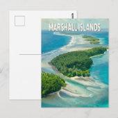 マーシャル諸島 イラスト 旅行 アート ビンテージ ポストカード (正面/裏面)