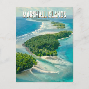 マーシャル諸島 イラスト 旅行 アート ビンテージ ポストカード