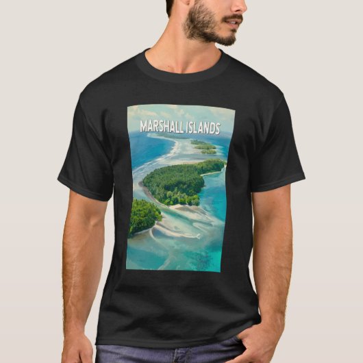 マーシャル諸島 イラスト 旅行 アート ヴィンテージ Tシャツ (正面)